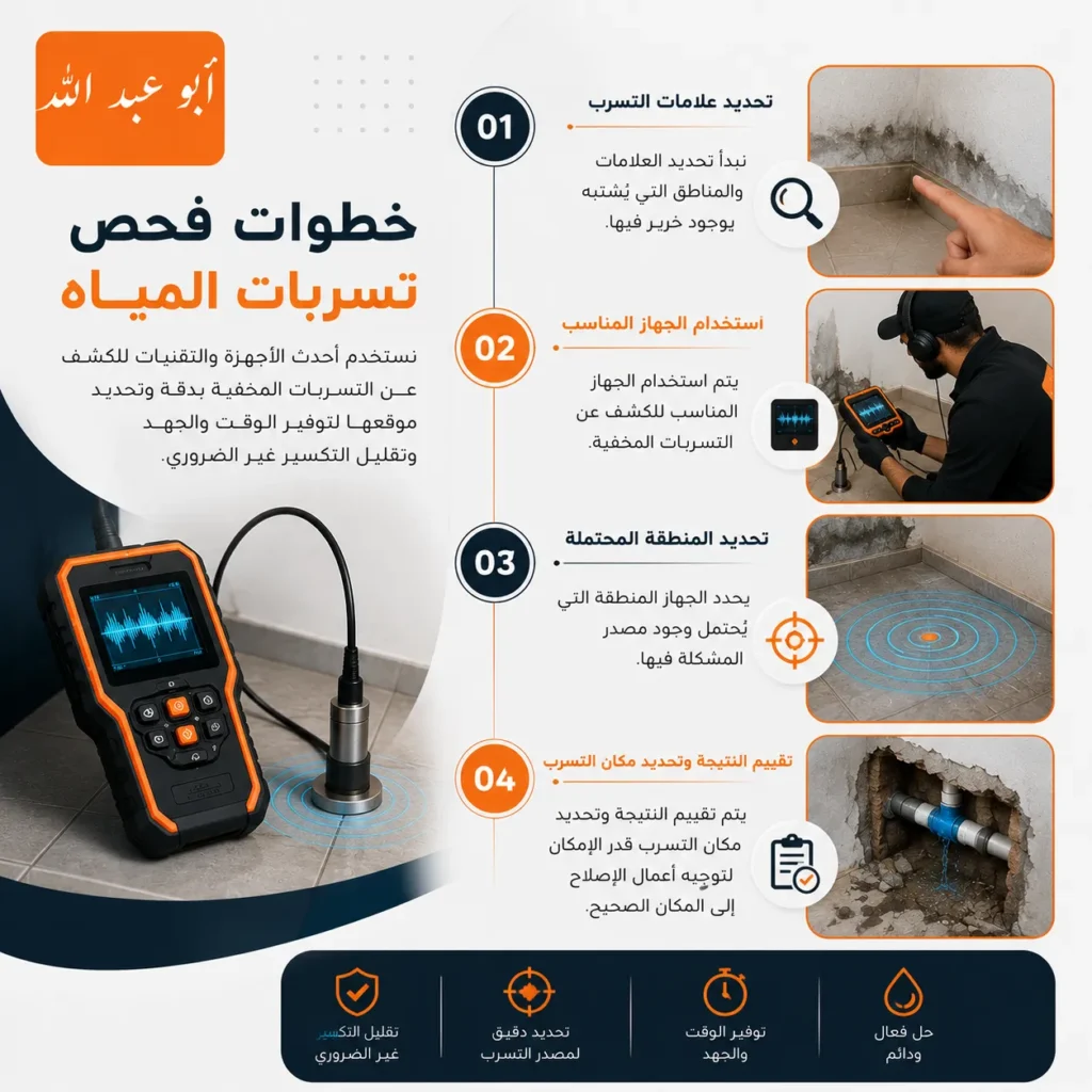 فحص خرير المياه باستخدام أجهزة متخصصة